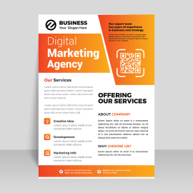 Modern flyer with abstract design vector