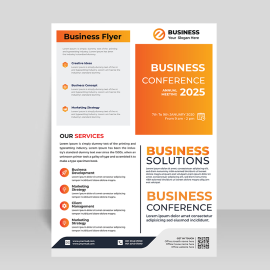 Modern orange informational flyer template