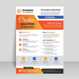 Orange vector flyer template