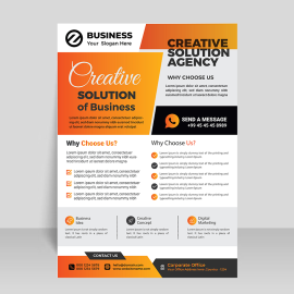 Orange yellow vector flyer