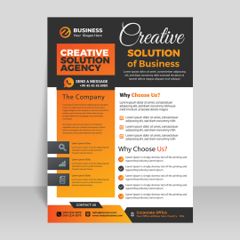 Business flyer orange orange abstract style