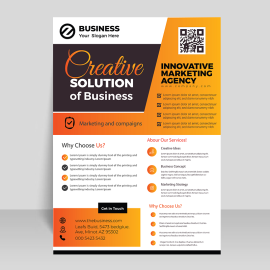 Orange black vector template for free