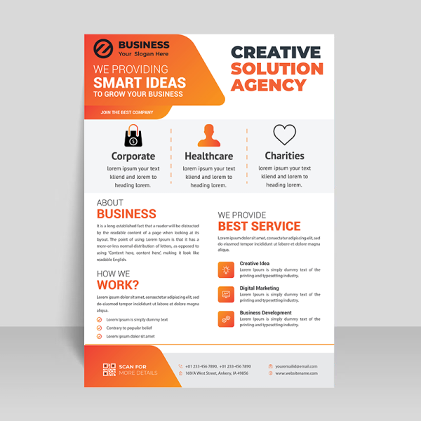 Clean vector Informational flyer template - freepng