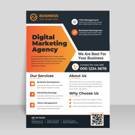 Orange vector flyer template