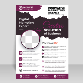 Purple vector business flyer template for free