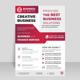 Business flyer template in burgundy color vector template
