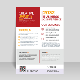 Red business flyer template