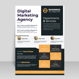 Black modern flyer template design