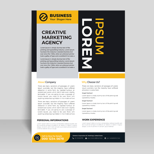 Professional vector business flyer template - freepng