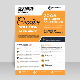 Orange white professional vector template for free