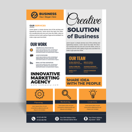 Yellow vector flyer template for free