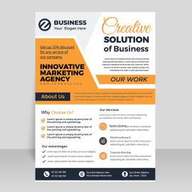 Orange yellow abstract flyer template