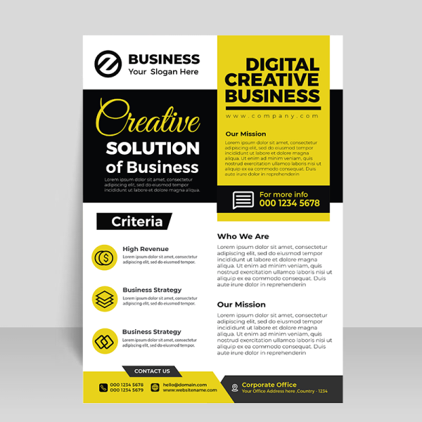 Mustard vector informational flyer template - freepng