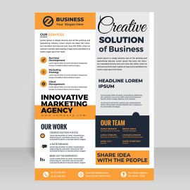 Grey orange vector template for free