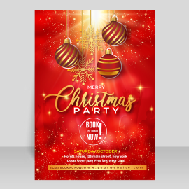 Funky Christmas party poster vector eps. Funky Christmas flyer