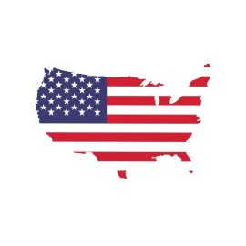 American flag in American map shape vector