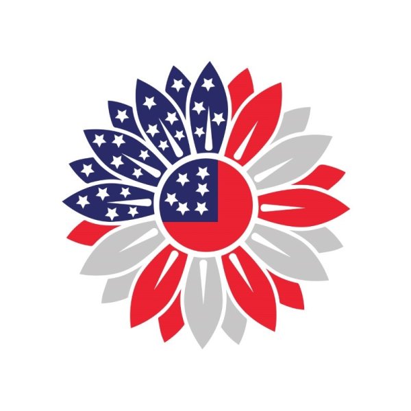 American flag sunflower 4th of July vector - Free Png Images