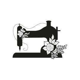 Beautiful illustration silhouette style sewing machine vector