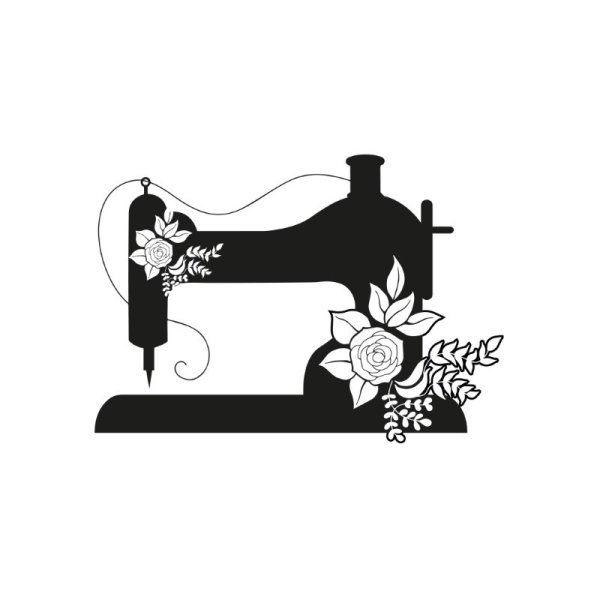 Beautiful illustration silhouette style sewing machine vector - freepng