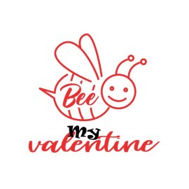 Bee my valentine phrase with cute bee artwork