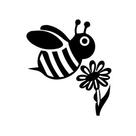 Bee silhouette bee and flower cute stickers