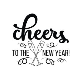 Black cheers to the new year vector artwork