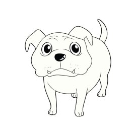 Black sketch vector bull dog png