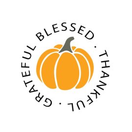 Blessed thankful grateful pumpkin vector typography artwork