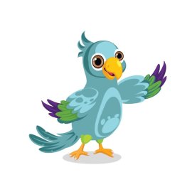 Blue cute cartoon parrot vector ! Cute Animal ! Animal SVG