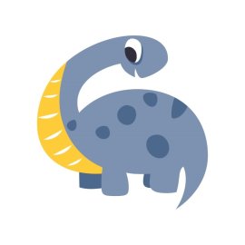 Blue orange cute cartoon dinosaur vector