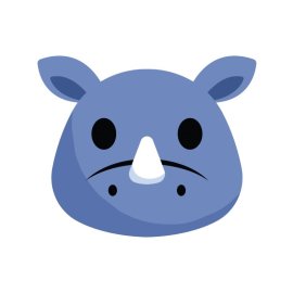 Fee png Blue rhino cartoon vector