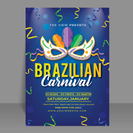 Free vector realistic Brazilian carnival flyer template