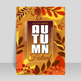 Beautiful autumn designer vector flyer