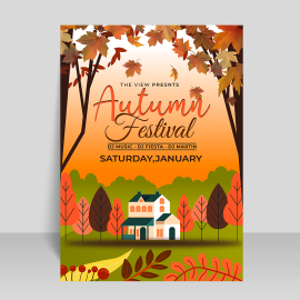 Beautiful designer autumn festival flyer brochure