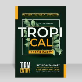 Free vector tropical party poster template