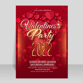 Valentine poster template with red hearts EPS, Free vector valentine poster template with red hearts