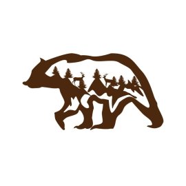 Abstract bear design with adventurous tees and reindeer drawings