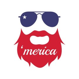 America beard man 4th july celebration vector
