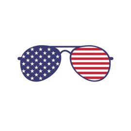 American flag aviator sunglasses vector