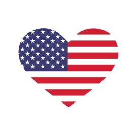 American flag in heart shape us election voting concept