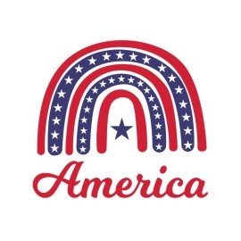 American rainbow vector 4th july elements