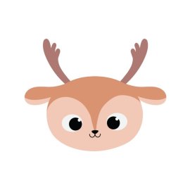 Free png Animal head vector deer head cartoon style