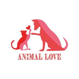Animal love valentine for love vector