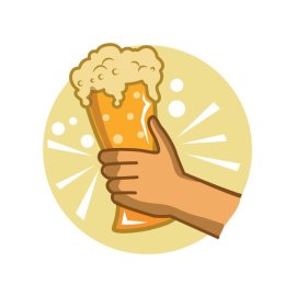 Hand glass Beer vector illustration