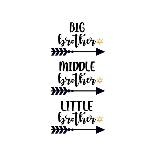 Big brother little brother middle brother vector illustration png - freepng