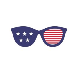 Blue American glasses vector 4th July celebration