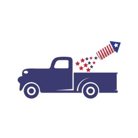 Blue car celebration rockets united states of America 4th July vector
