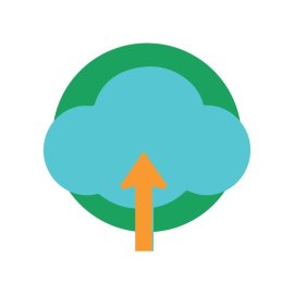 Bue cloud icon green circle vector png