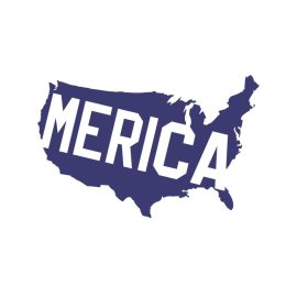 Blue map of America vector 4th July png
