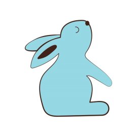 Blue funny cartoon vector bunny